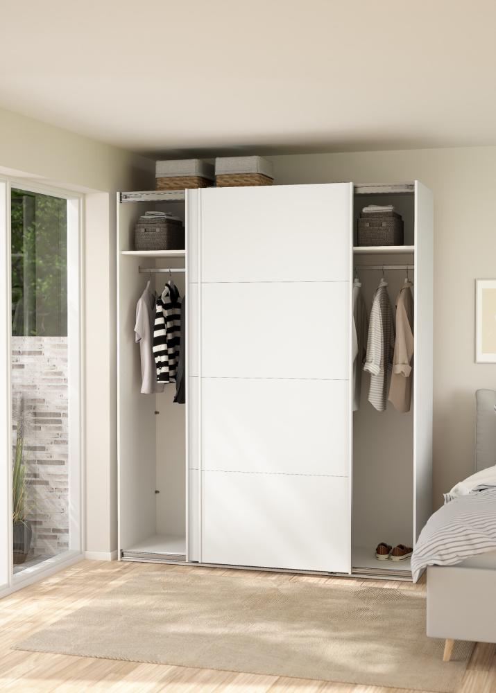 Bergamo Robe 2 Door Sliding Robe with NO Mirror - White 180cm