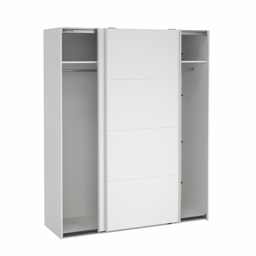 Bergamo Robe 2 Door Sliding Robe with NO Mirror - White 180cm