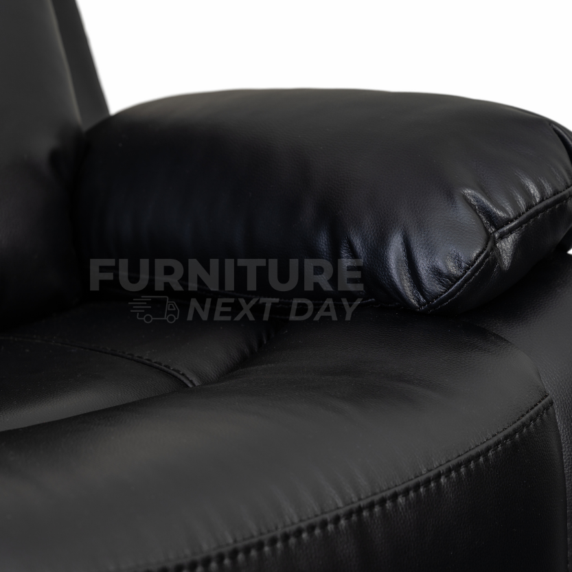 Barnhill 2 Seater Leather Suite - Black