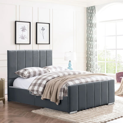 Brooke  Single Bedframe - Silver