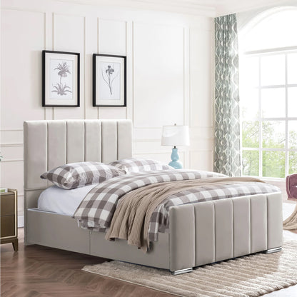Brooke Small Double Bedframe - Plush Coffee