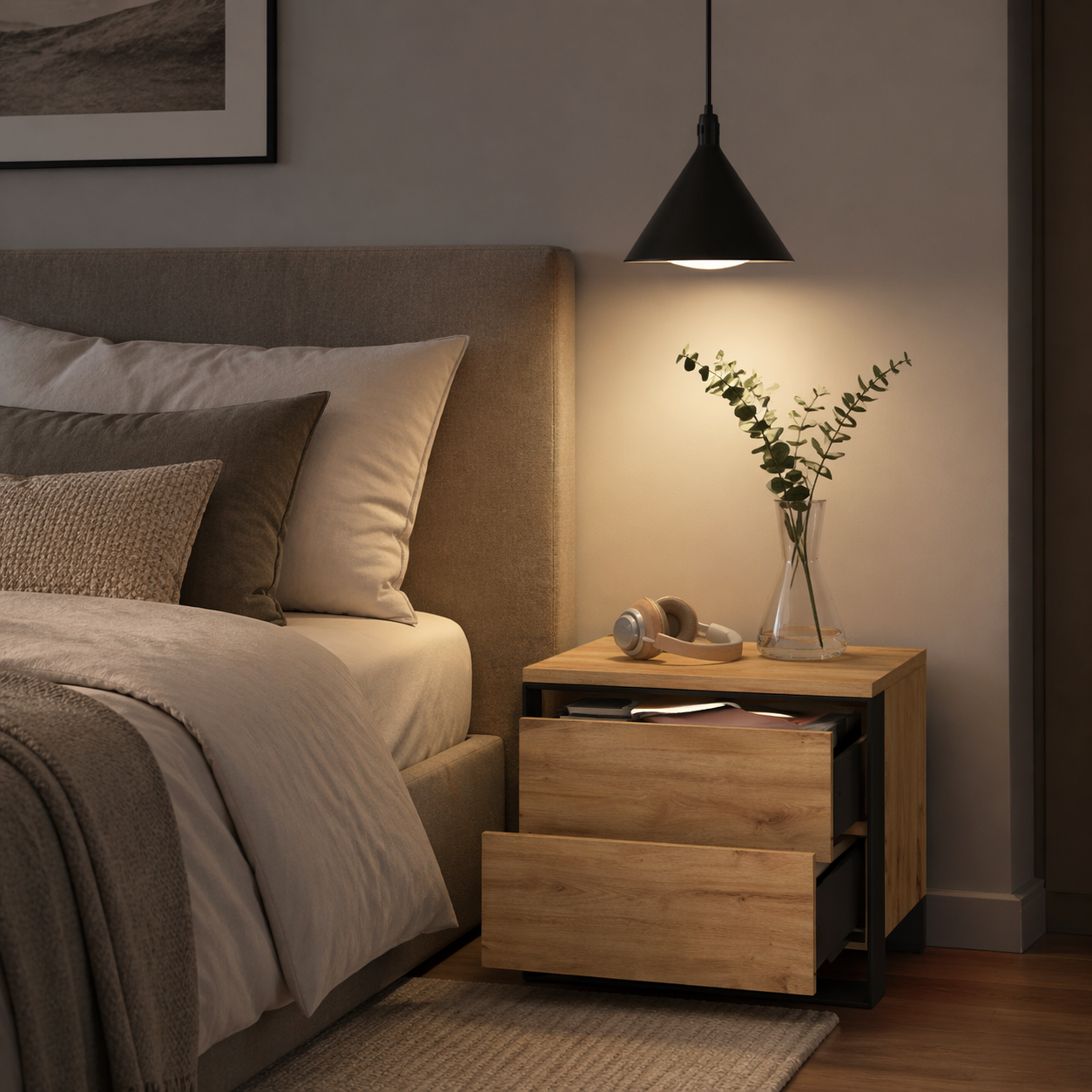 Quant QS-03 Bedside Table 55cm