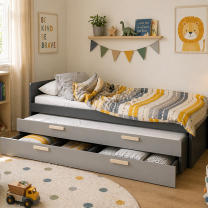 Pok PO-14 Bed with Trundle and Drawer