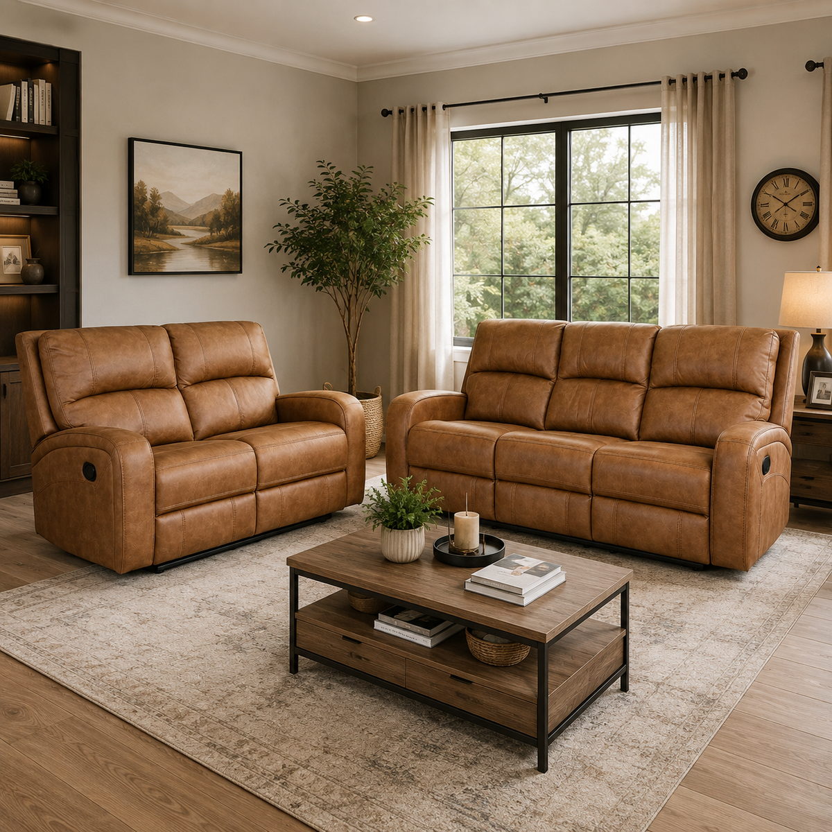 Ringswood 3+2 Manual Recliner - Tan