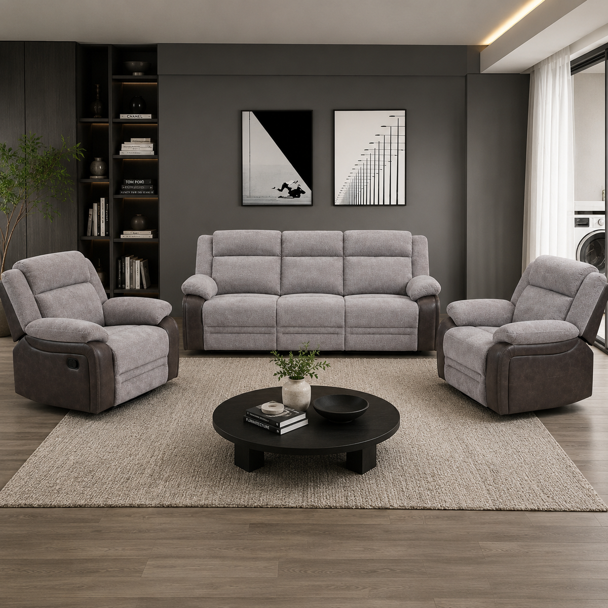Omagh 3+1+1 Manual Recliner - Two Tone