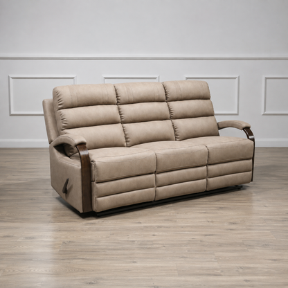 Tallaght 3 Seater Fabric Manual Recliner-Taupe