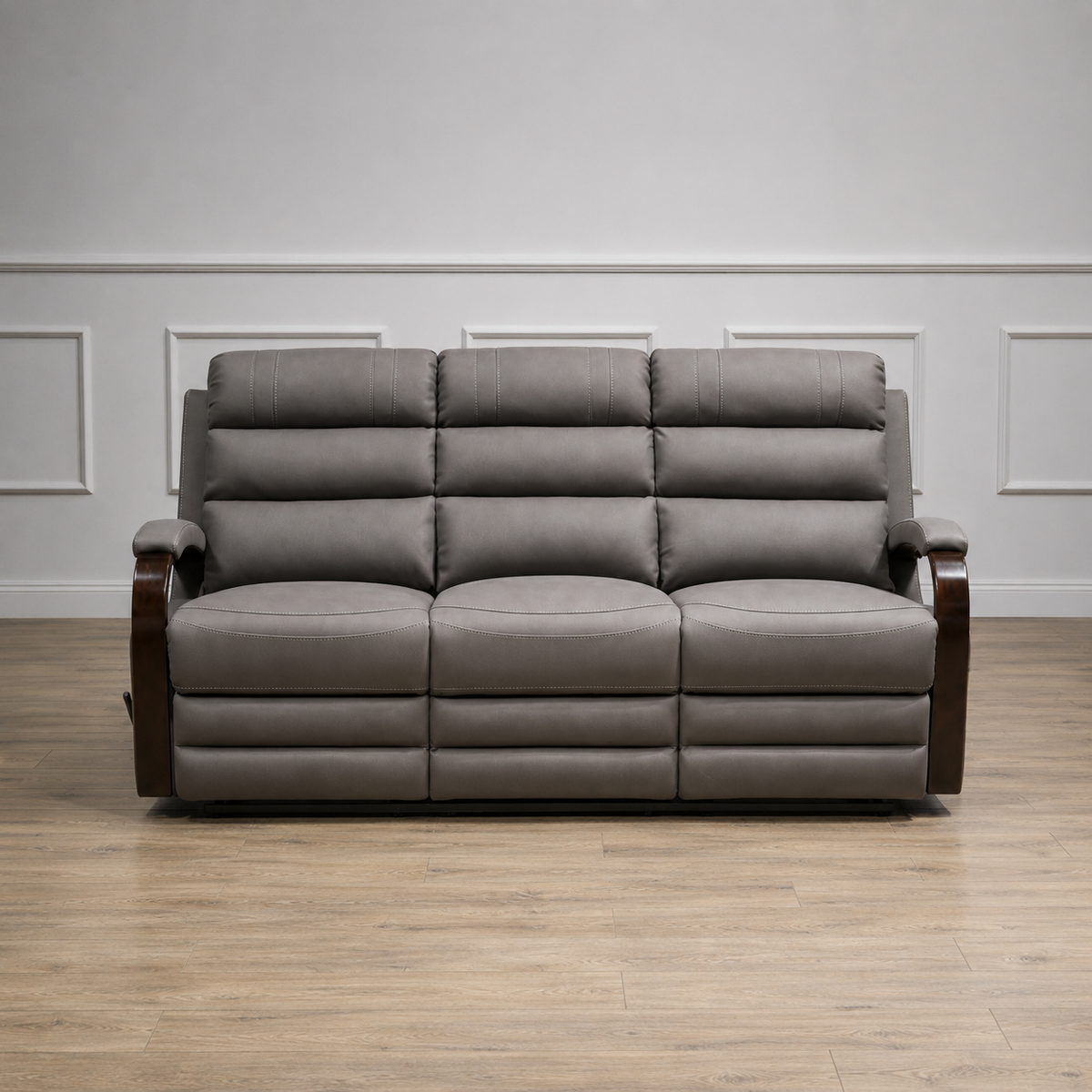 Tallaght 3 Seater Fabric Manual Recliner-Smoke Grey