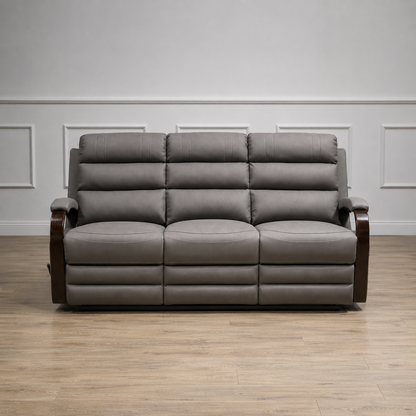 Tallaght 3 Seater Fabric Manual Recliner-Smoke Grey