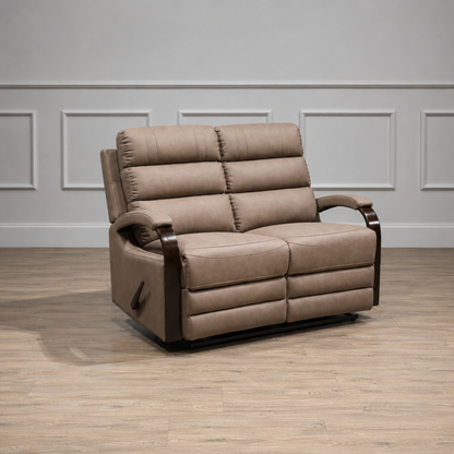 Tallaght 2 Seater Fabric Manual Recliner-Taupe