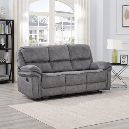 Grange 3 Seater Fabric Manual Recliner- Dark Grey