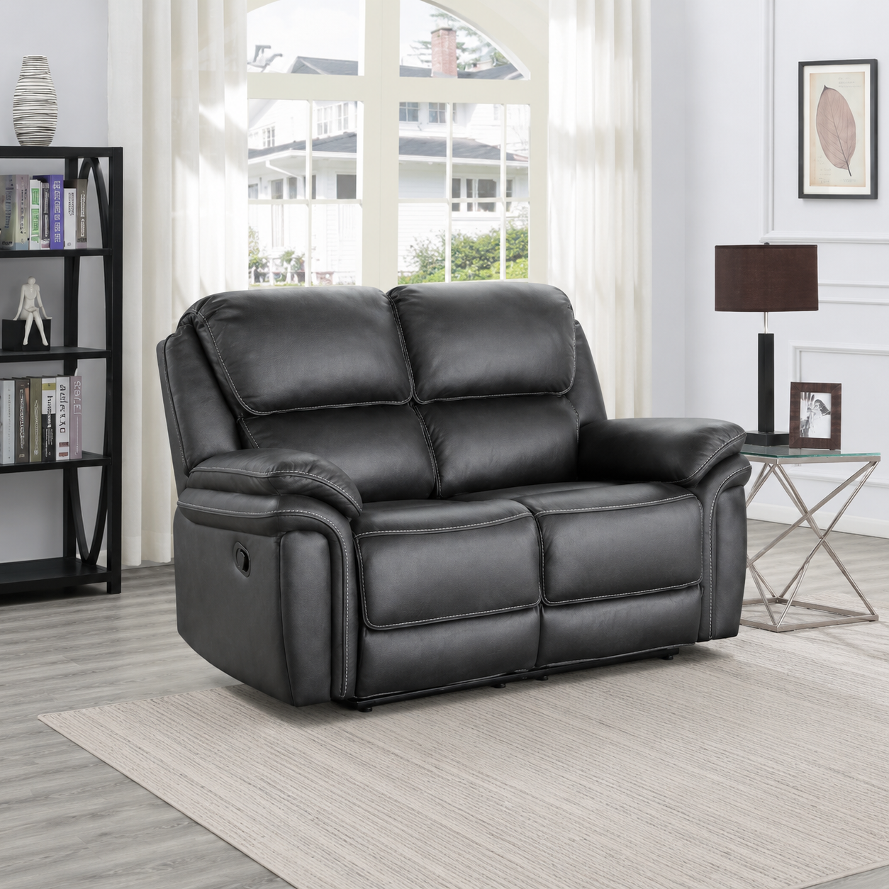 Grange 2 Seater Fabric Manual Recliner-Slate