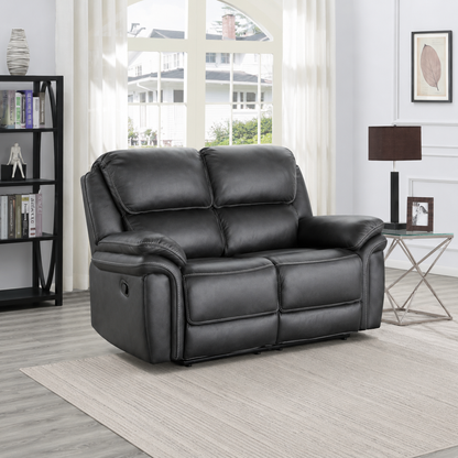 Grange 2 Seater Fabric Manual Recliner-Slate
