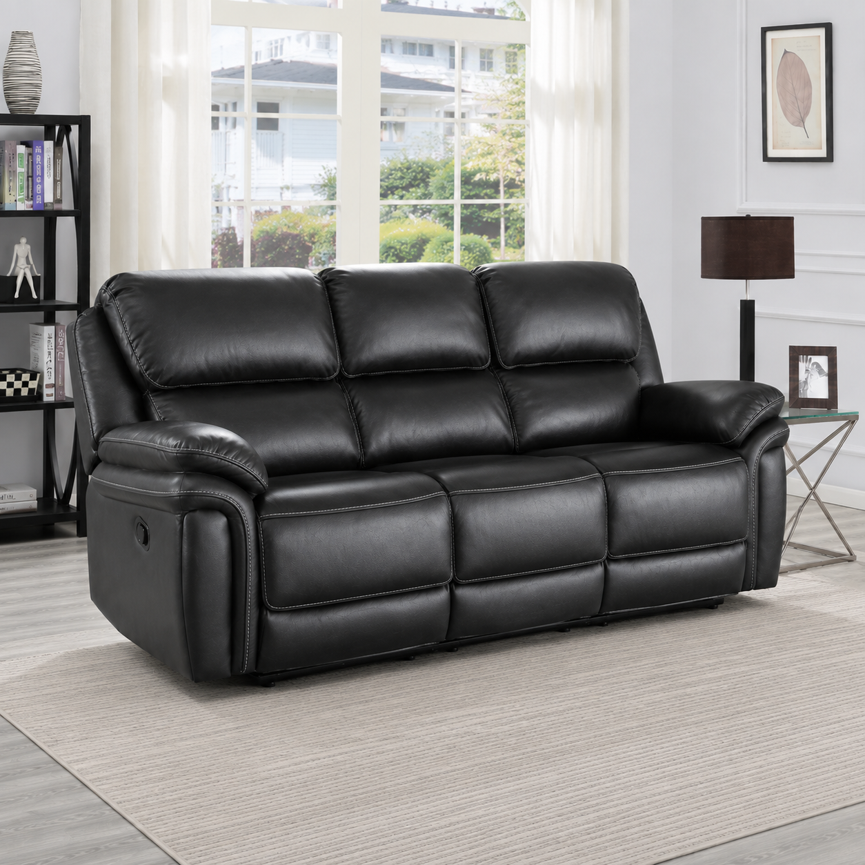 Grange 3 Seater Fabric Manual Recliner- Slate