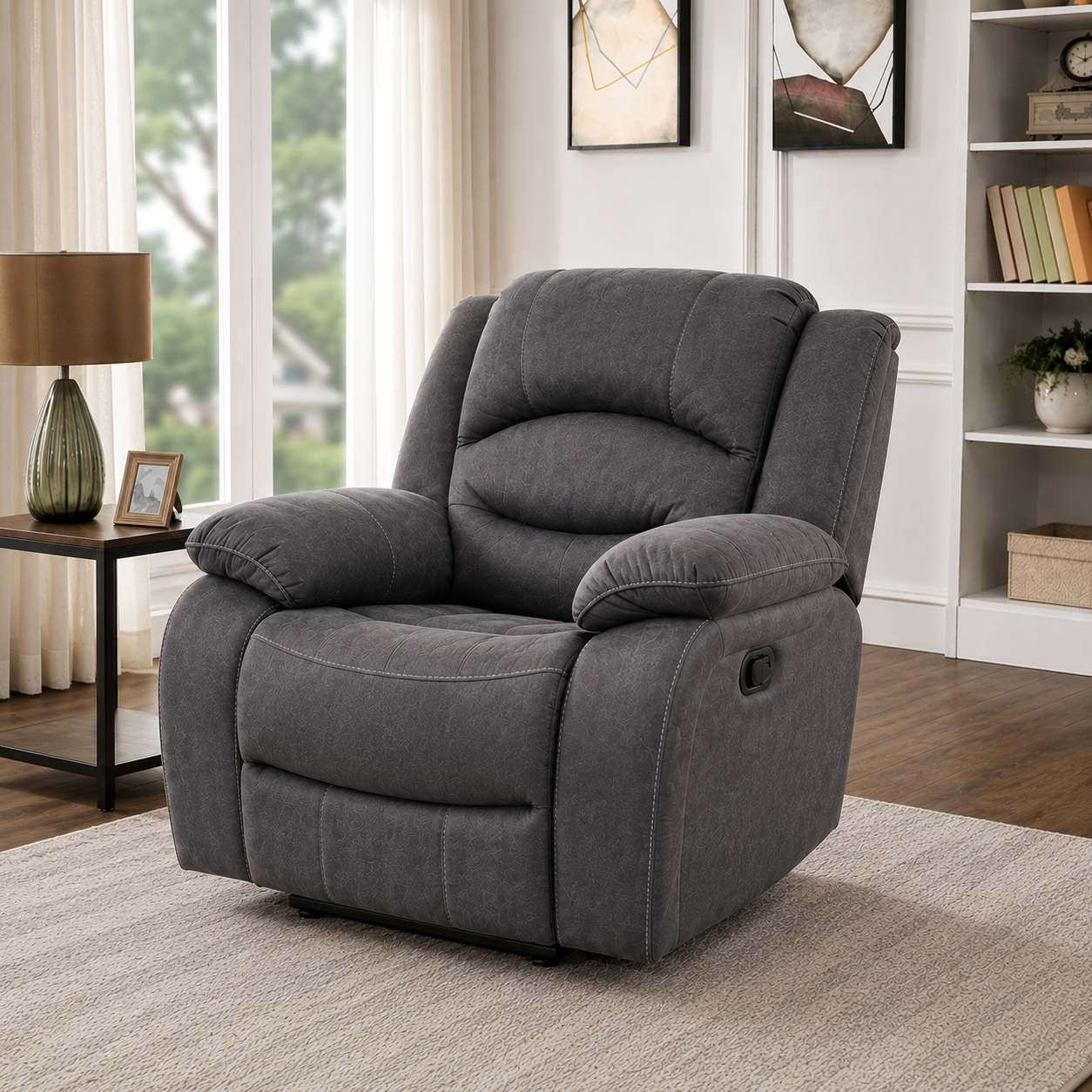 Annfield 1 Seater Manual Recliner Slate Navy