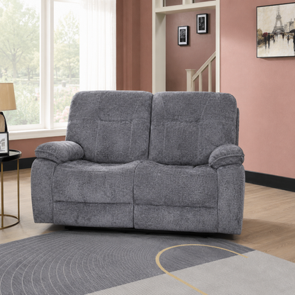 Castlegreen 2 Seater Fabric Recliner with Console - Dark Grey