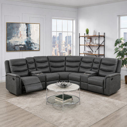Elm Corner Recliner - Slate Grey