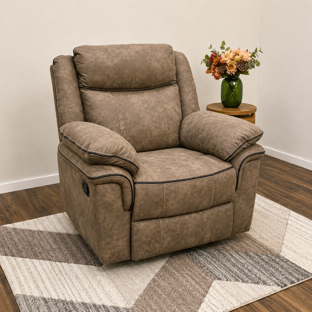 Lucan 1 Seater Manual Recliner - Brown