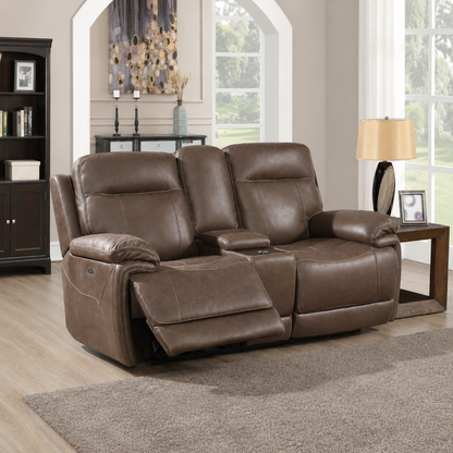 Glasgow 2 Seater Power W/ Console - Chestnut