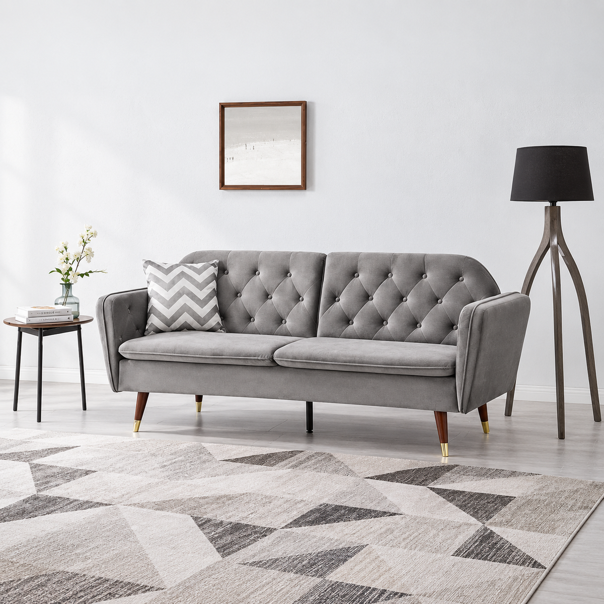 Whitby Dark Grey Velvet 3 Seater Sofabed