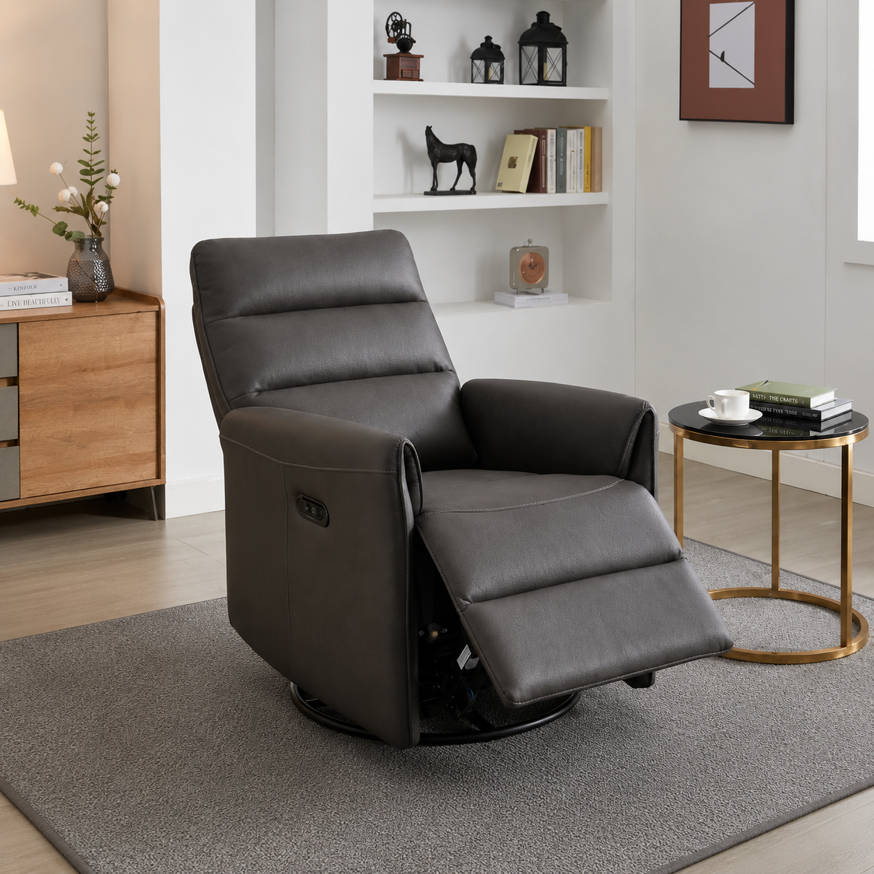 Stockholm Swivel & Glide Chair - Leroy Grey