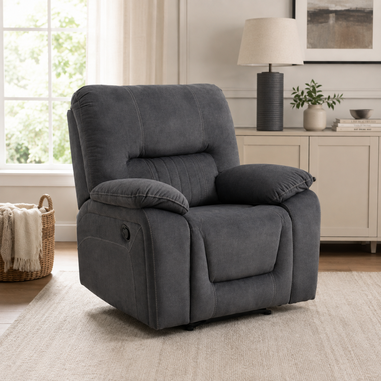 Abbeydale 1 Seater Manual Recliner - Grey