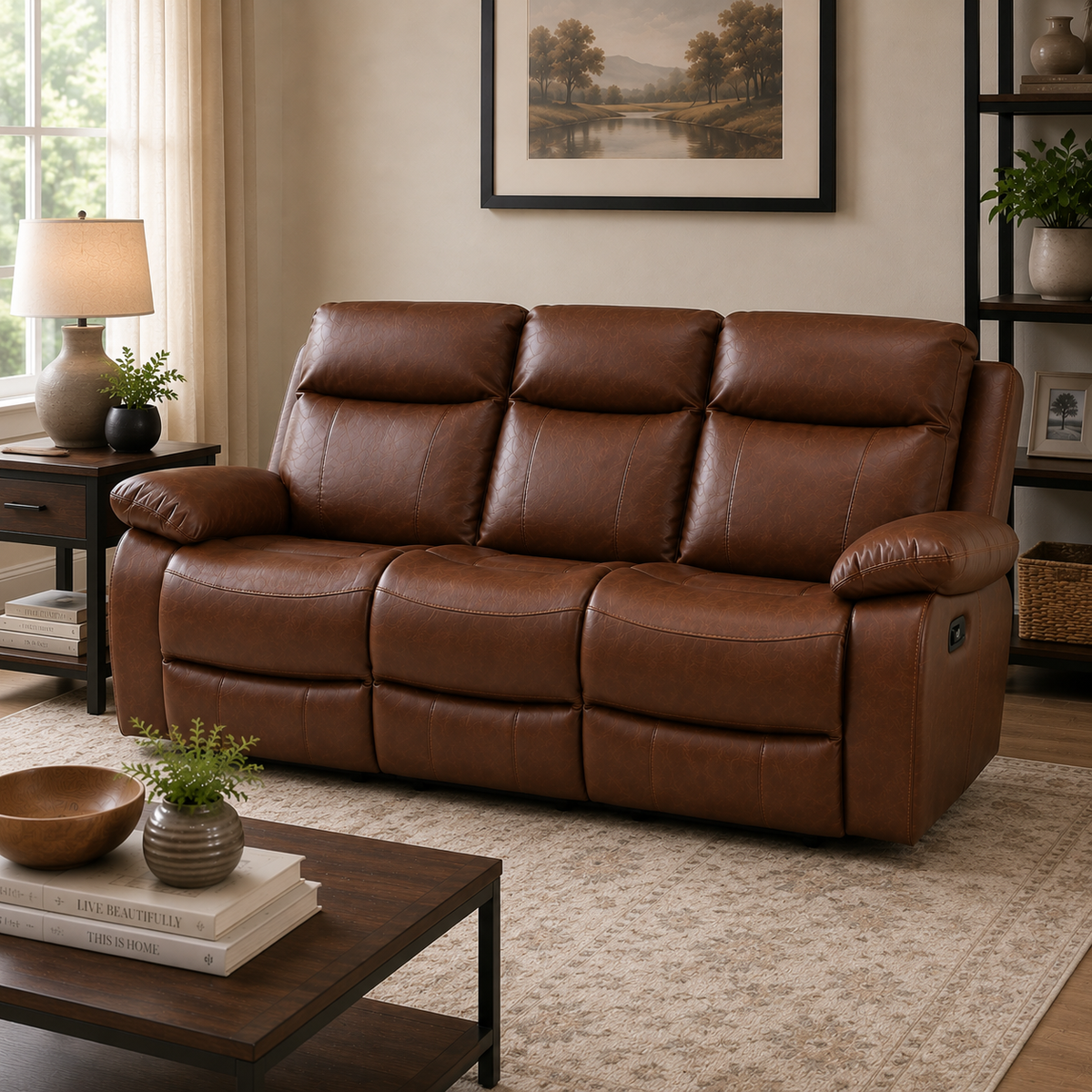 Barnhill 3 Seater Leahair - Tan