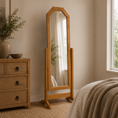 Sol Floor Standing Cheval Mirror - Light Antique