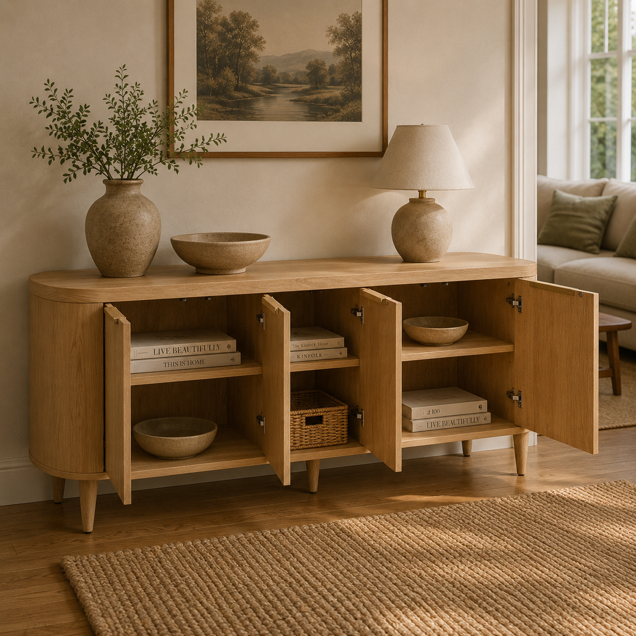 SO- 4 Door Sideboard - Natural
