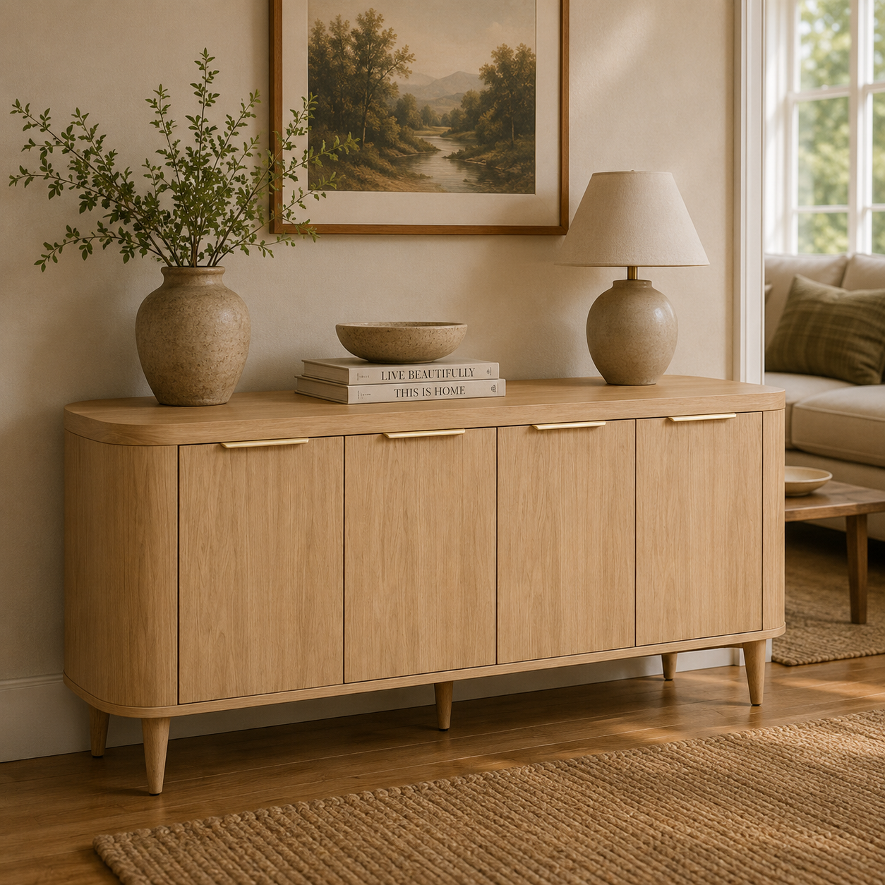 SO- 4 Door Sideboard - Natural