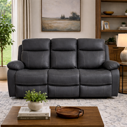Barnhill 3 Seater Grey Fabric Suite