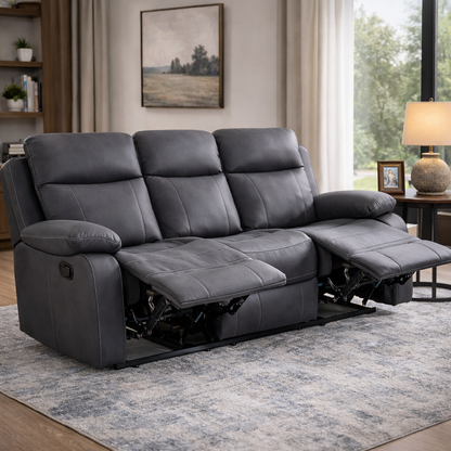 Barnhill 3 Seater Grey Fabric Suite