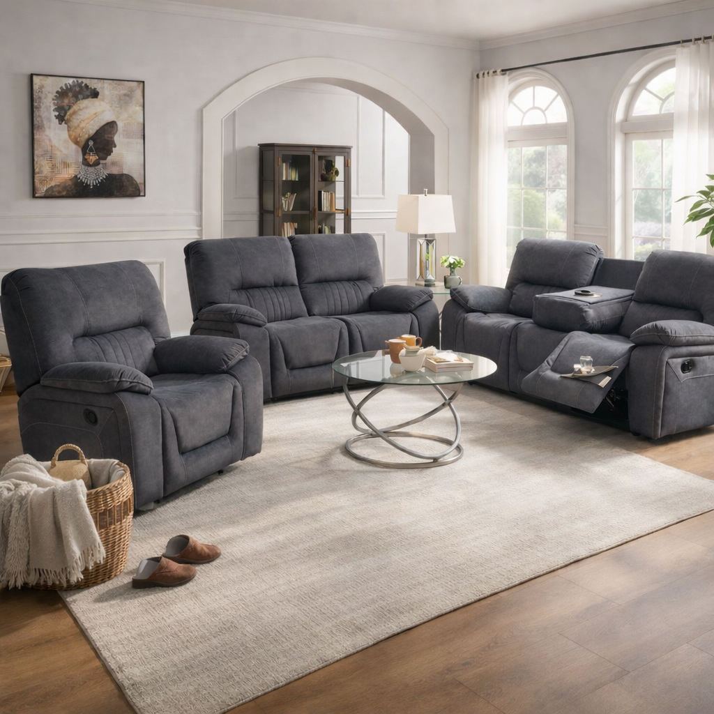 Abbeydale  Corner Manual Recliner - Grey