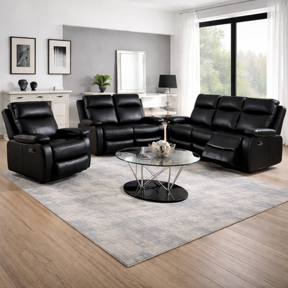 Barnhill 1 Seater Leathair - Black