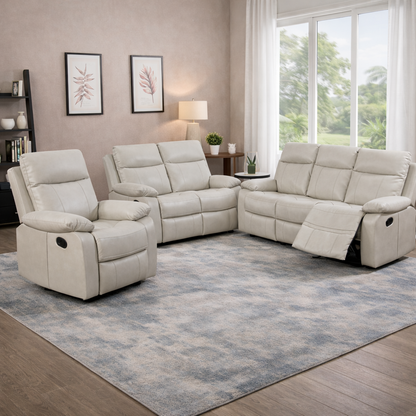 Barnhill 2 Seater Leathair Suite - Beige