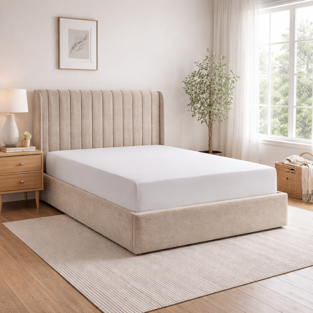 Frida 5ft  Gas Lift Storage King Size Bed Beige by Honey B