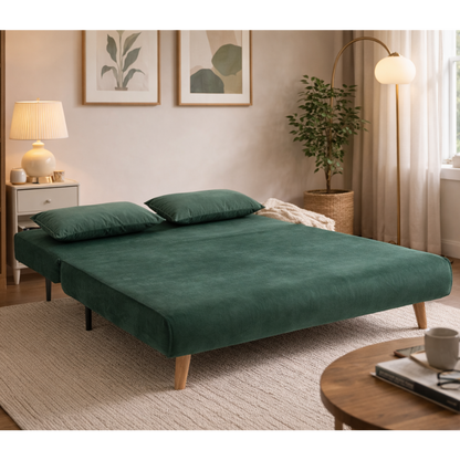 Lawson Double Futon Sofa Bed - Green Velvet