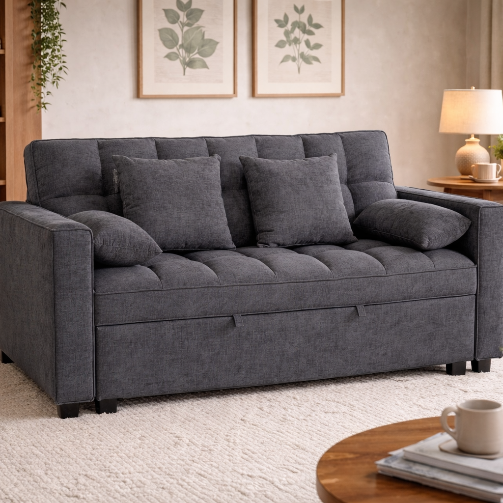 Luna Sofa Bed- Grey Fabric