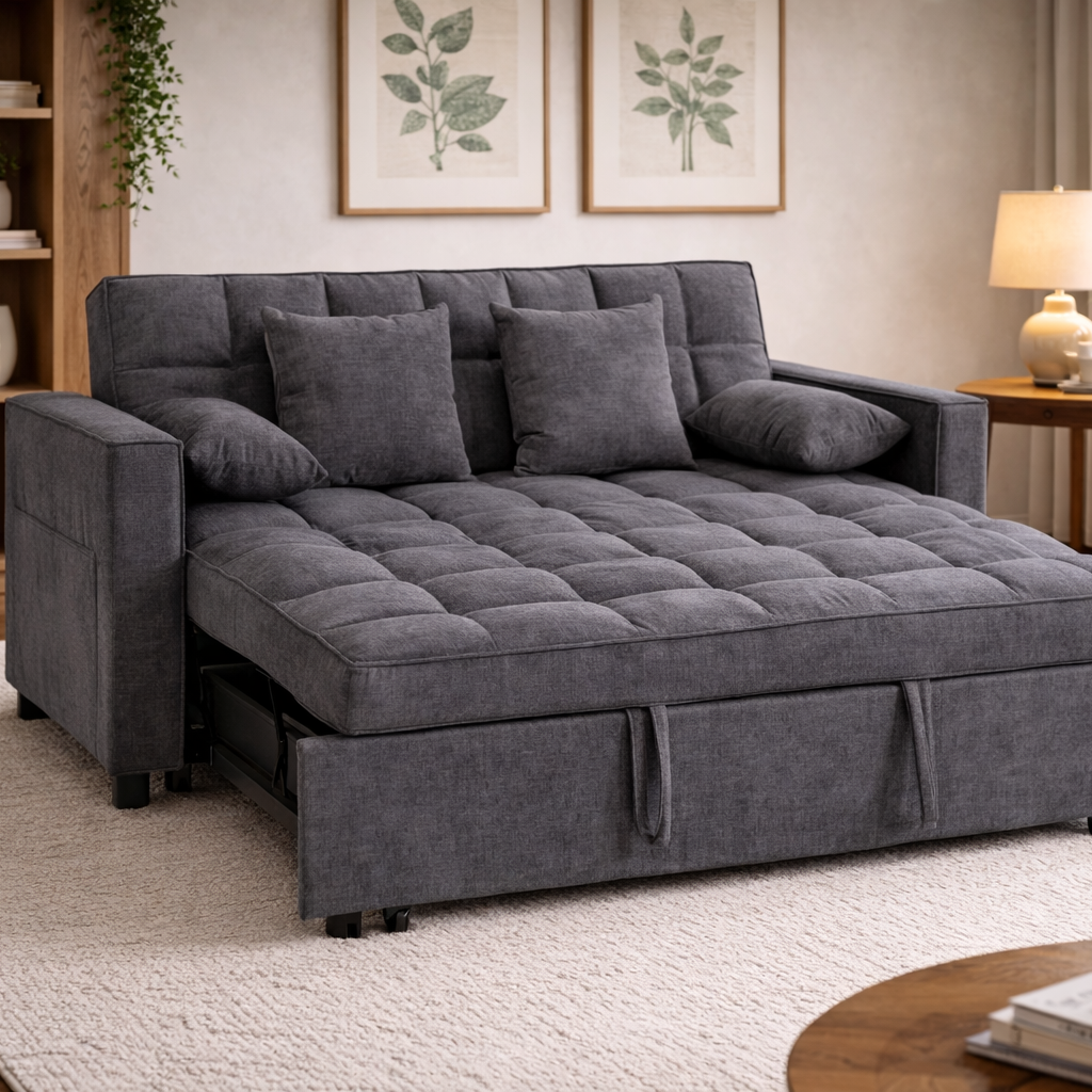Luna Sofa Bed- Grey Fabric