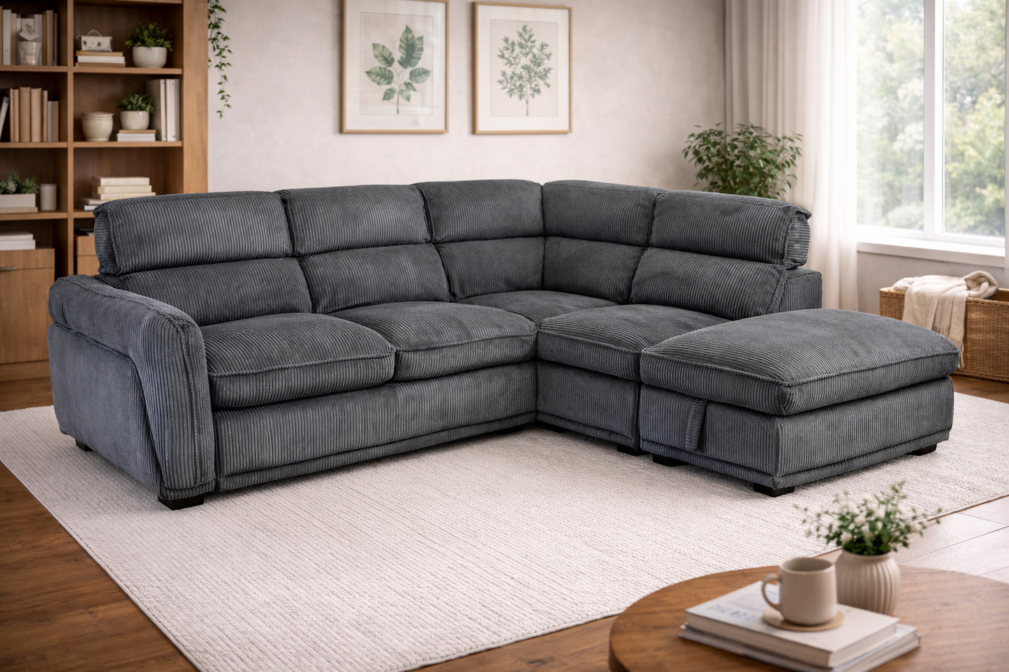 Portballo Corner Suite with Pull out Bed and Ottoman - Grey