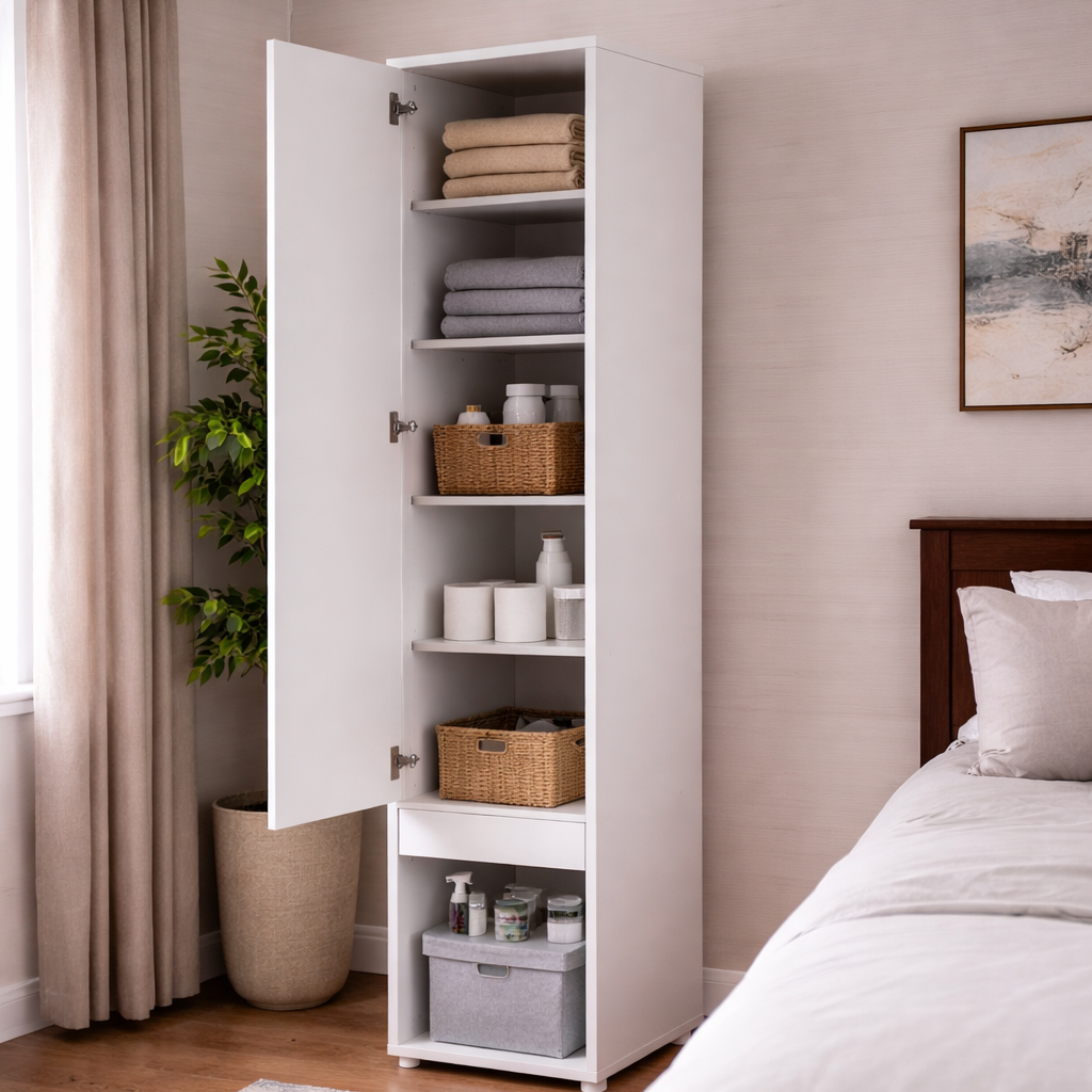 BC-07 Tall Storage Cabinet for Vertical Wall Bed Concept- 1 Door