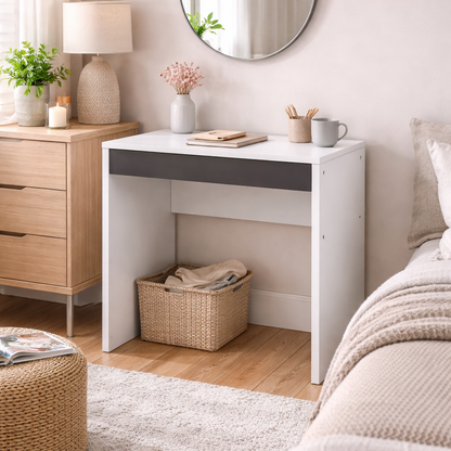 Function Plus 1 Drawer Desk - Oxid Beton White