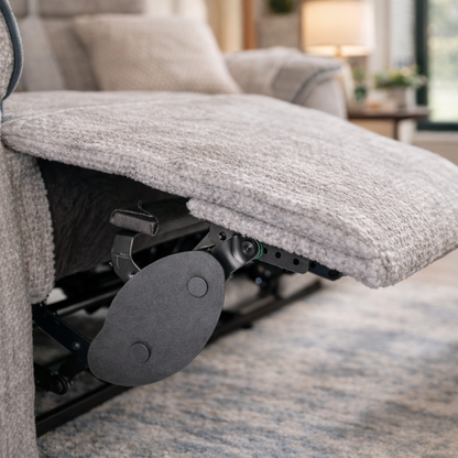 Ashtown 3+2 Fabric Recliner Suite - Light Grey