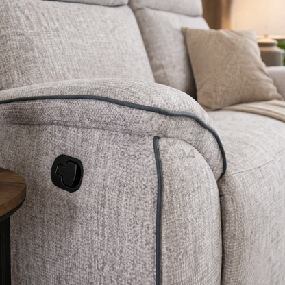 Ashtown 3+2 Fabric Recliner Suite - Light Grey