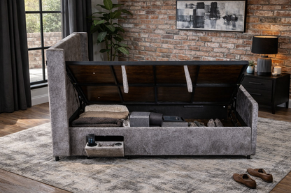 Clara 3ft Single Storage Bed - Grey