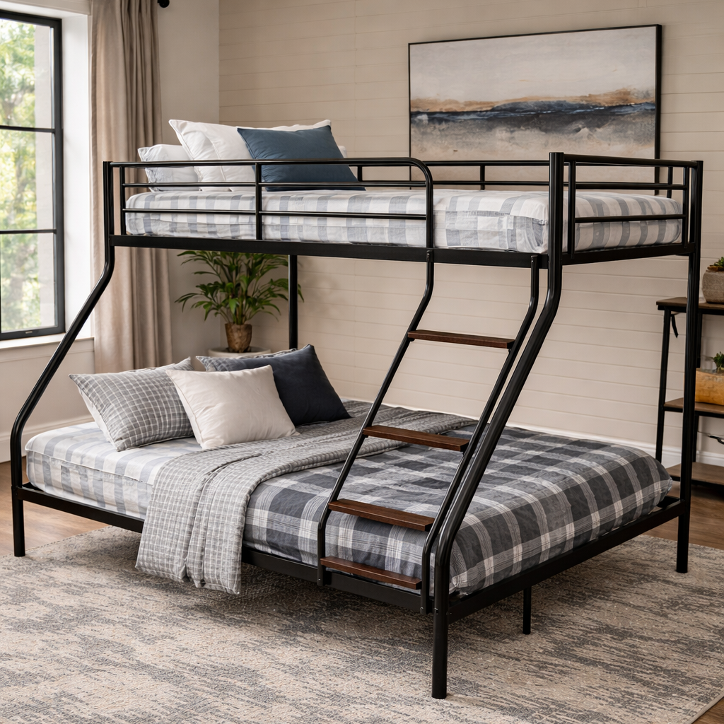 Zara Metal Triple Sleeper Bunk Bed - Black