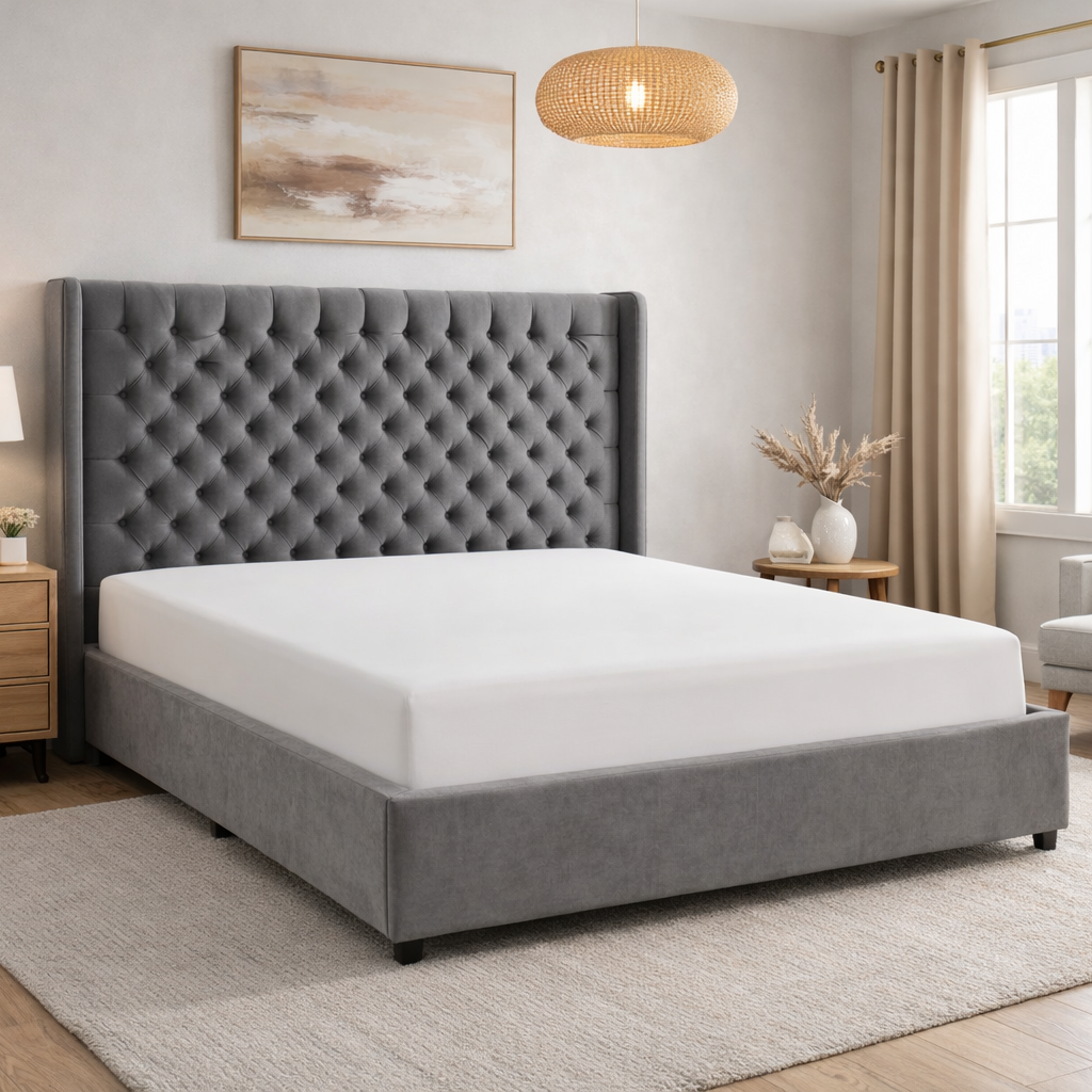 Colette 4ft6 Double Bed Grey by Honey B