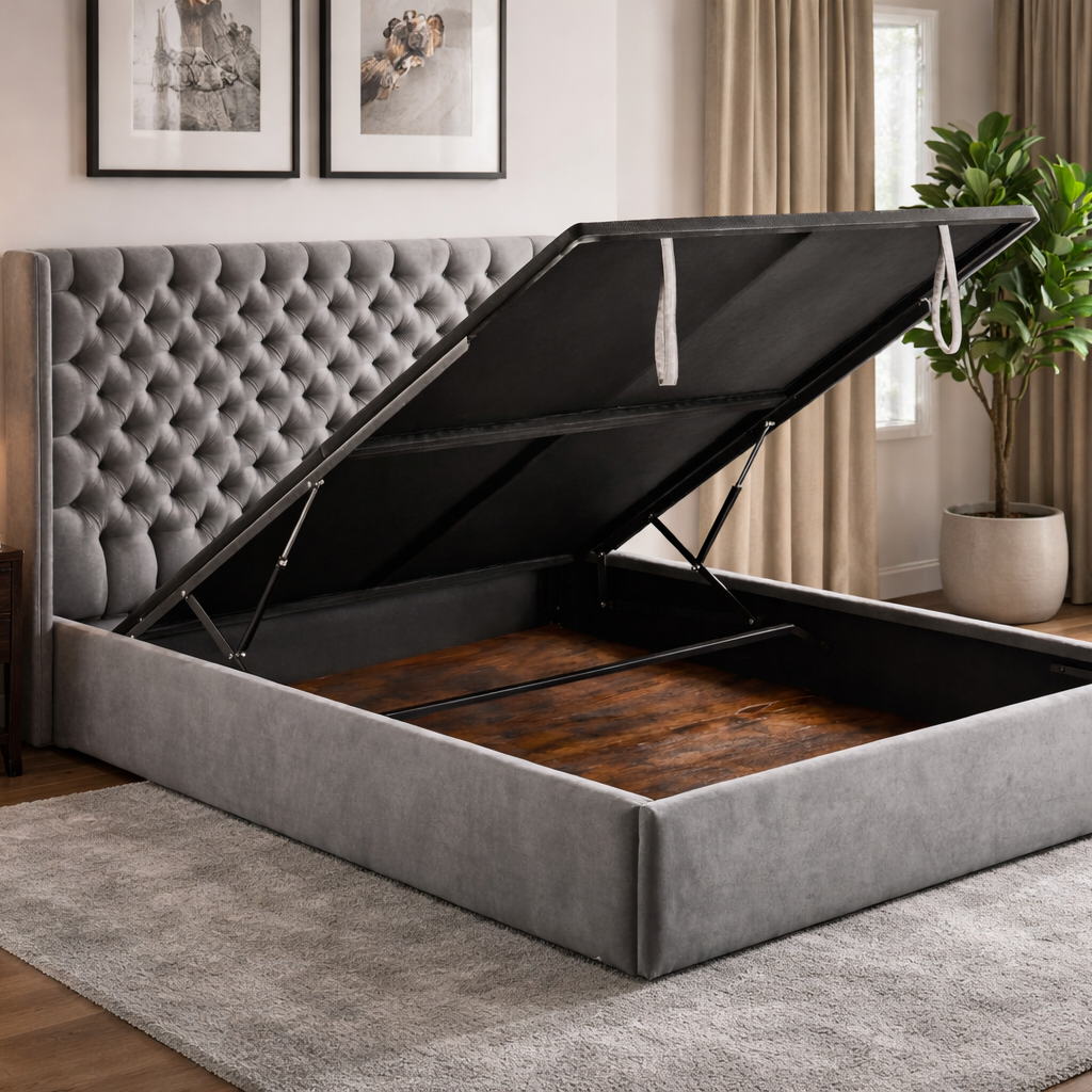Colette 4ft6 Double Bed Grey by Honey B