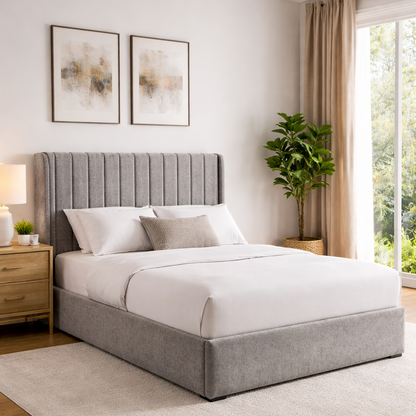Frida 3ft Gas Lift Storage Single Bed Grey by Honey B