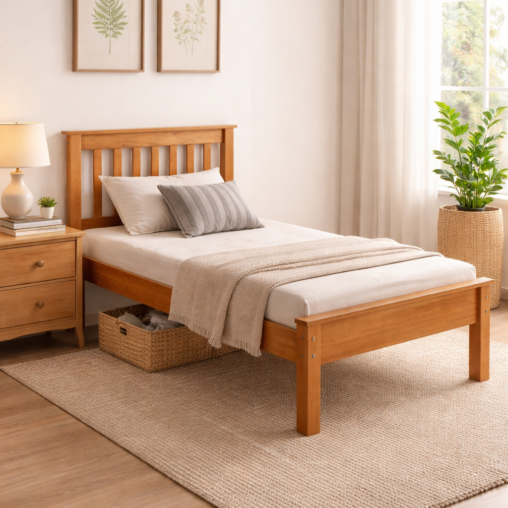 Kaiden Single Bed Frame - Rustic Pine