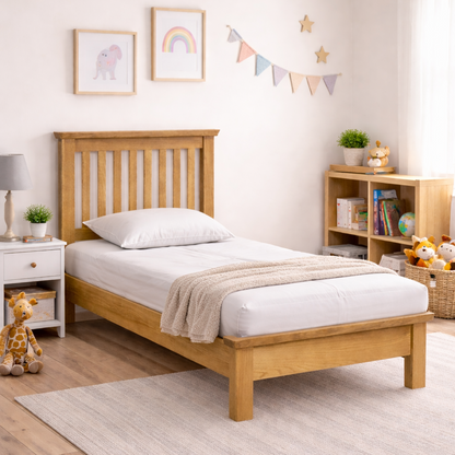Manhattan 3ft Single Bed - Light Oak